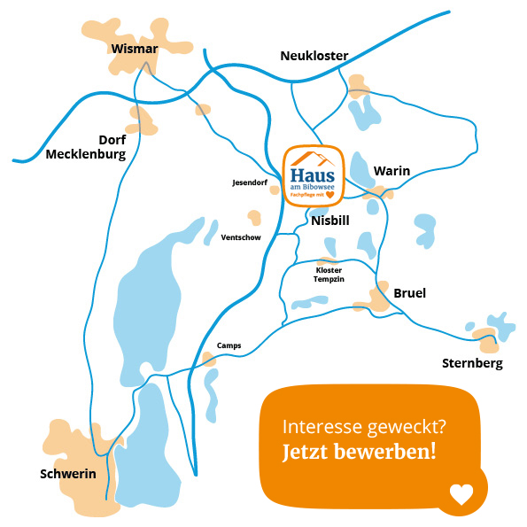 Übersichtskarte Haus am Bibowsee